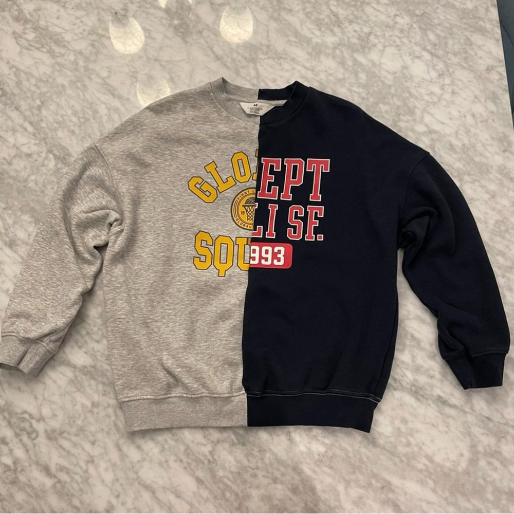 H&M Color Block Gray & Navy Sweatshirt Boy’s Size 12-14